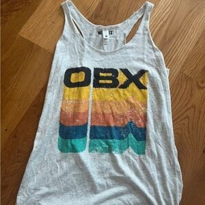 Netflix Gray OBX Tank Top with Multicolor Design